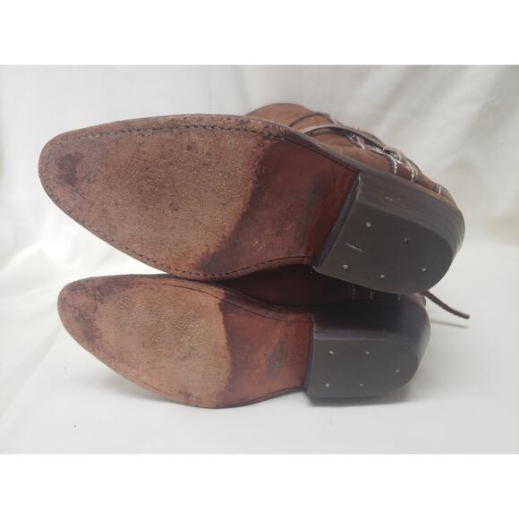 Adams Boots Brown Heeled w. Strings to Tie Around for Design - Size 8 - Picture 8 of 9